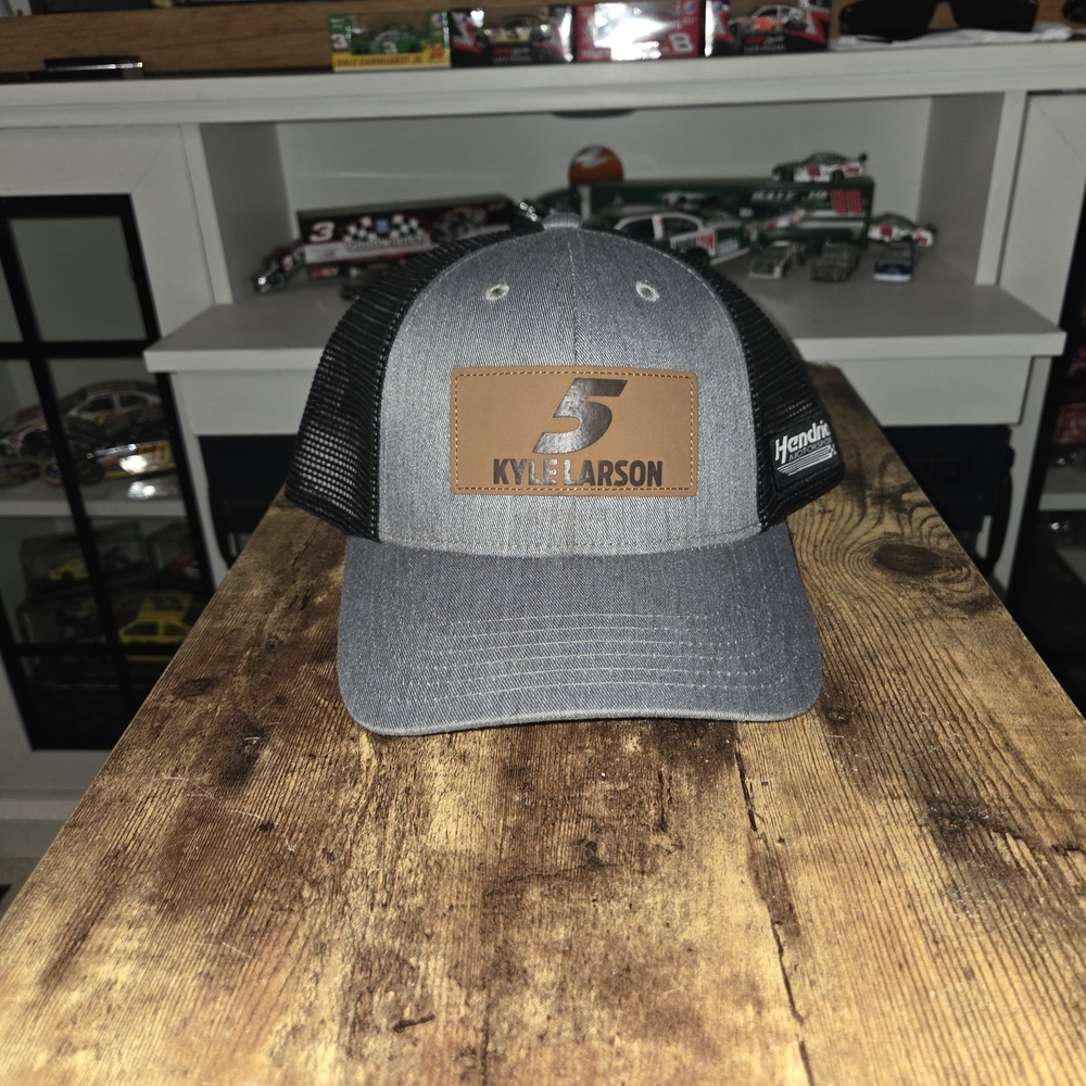 Kyle Larson Gray and Black Cap